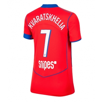 Billige Fotballdrakt Paris Saint-Germain Khvicha Kvaratskhelia #7 Replika Tredjedrakt Dame 2025-26 Kortermet